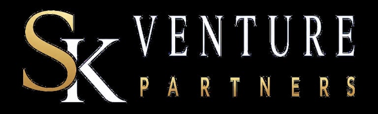 SK Venture Partners logo with gold and white text on black background